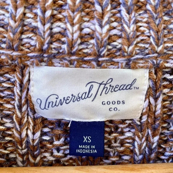 Universal Thread Brown White Crew neck Pullover Sweater XS - Picture 8 of 8